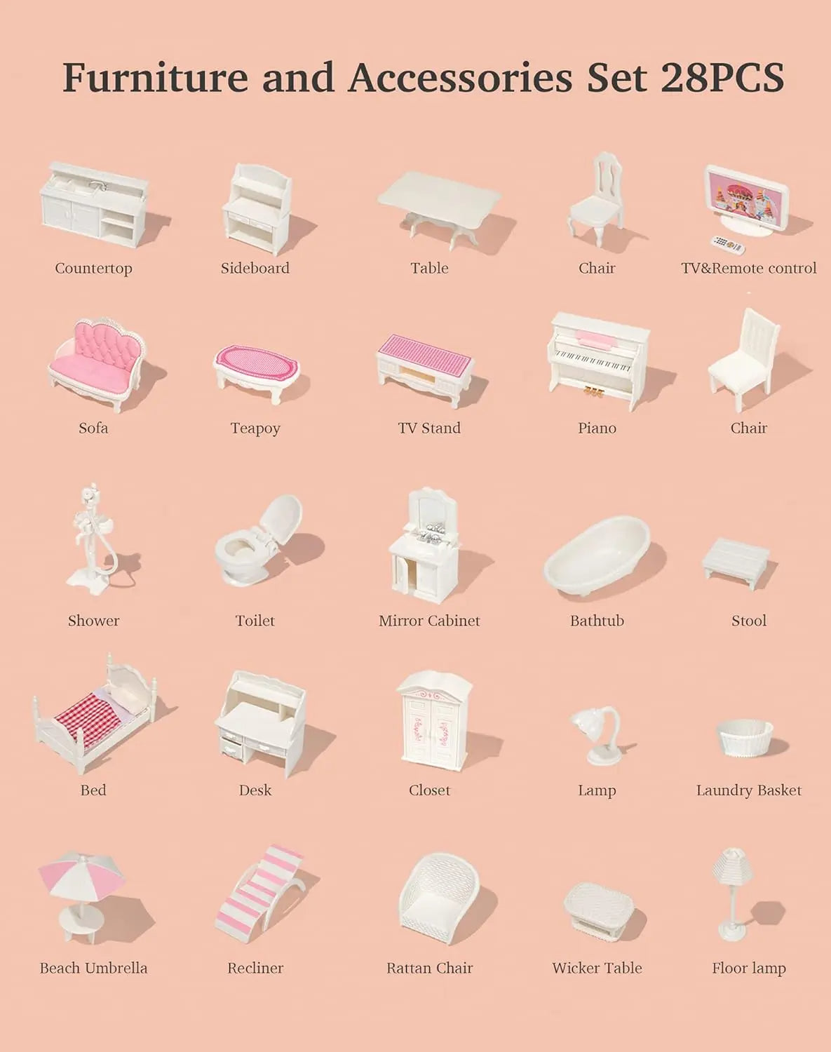 🏠 Elegant 3-Story Wooden Dollhouse for Imaginative Play