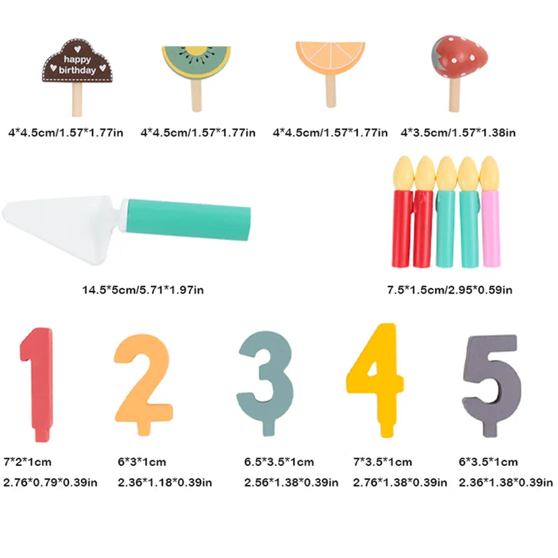 Children’s Wooden Simulation Birthday Cake Toy