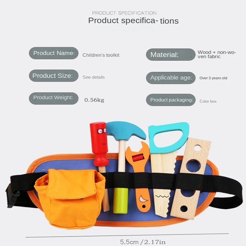 Children's wooden simulation toolkit, wooden tools
