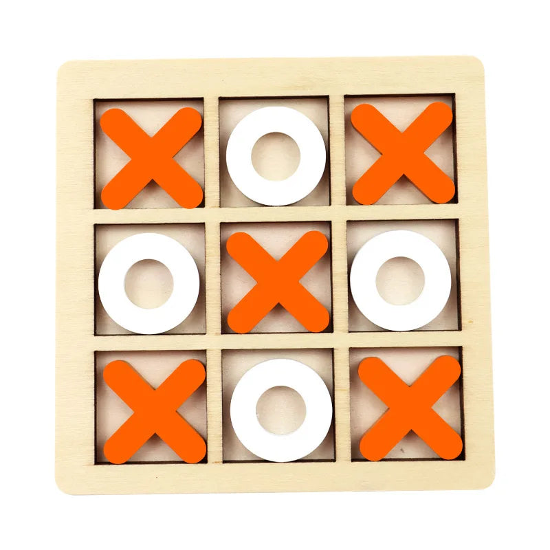 Wooden Tic Tac Toe Puzzle Game for Two Players.