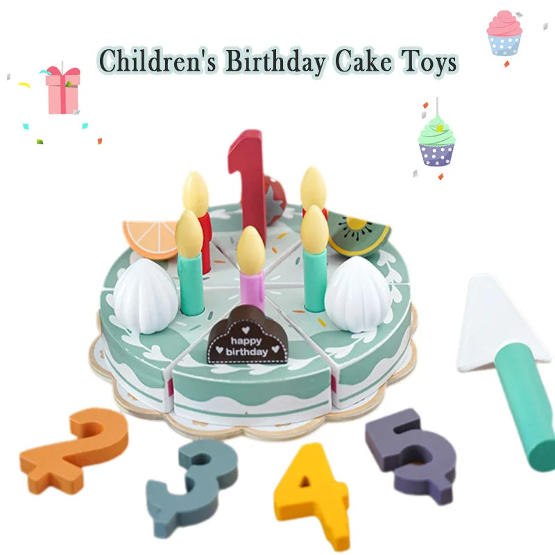 Children’s Wooden Simulation Birthday Cake Toy