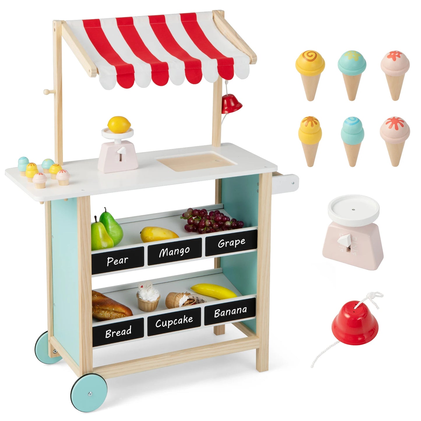 🍦 Wooden Ice Cream Cart
