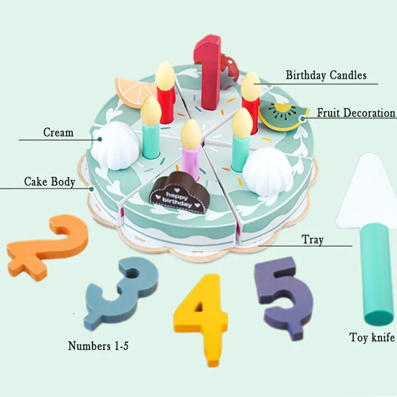 Children’s Wooden Simulation Birthday Cake Toy