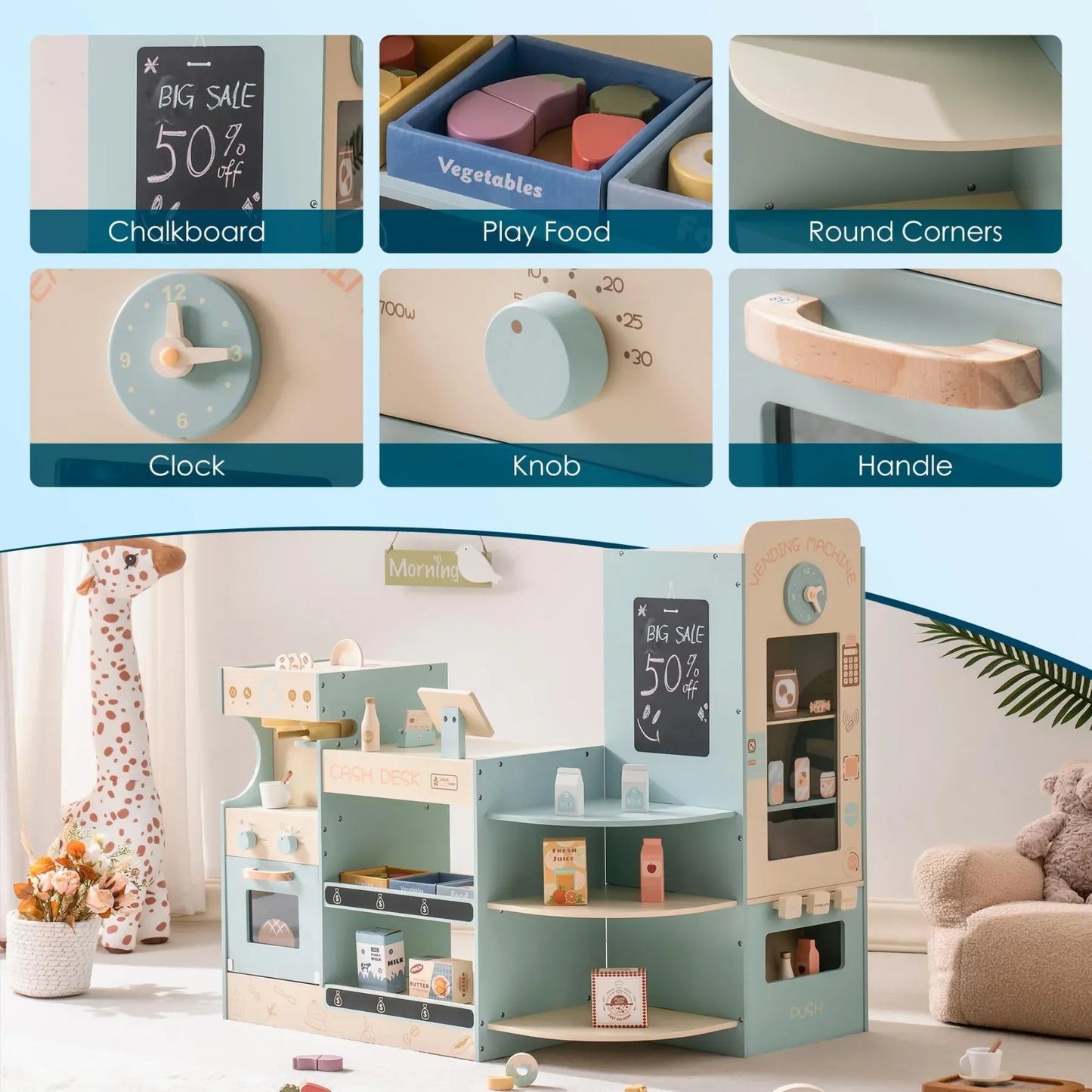 Wooden Kids Grocery Store