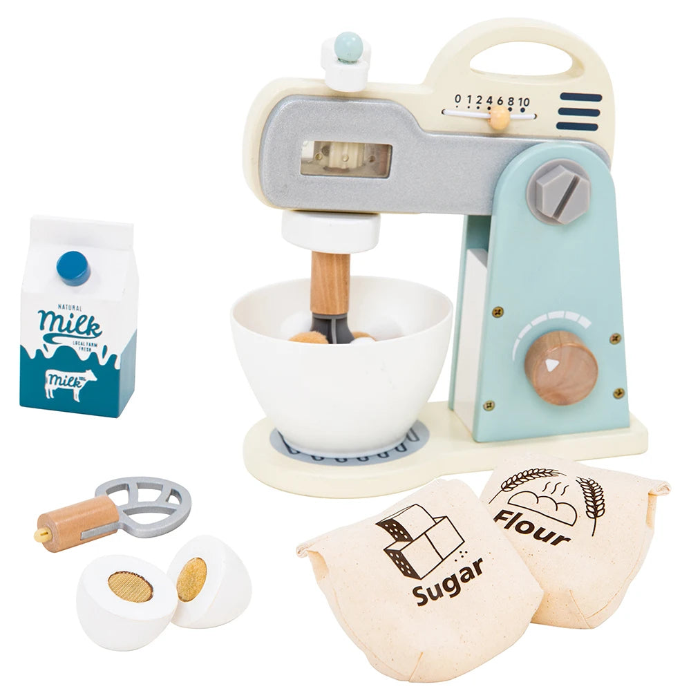 🧁 Wooden Food Mixer Pretend Play Set for Kids