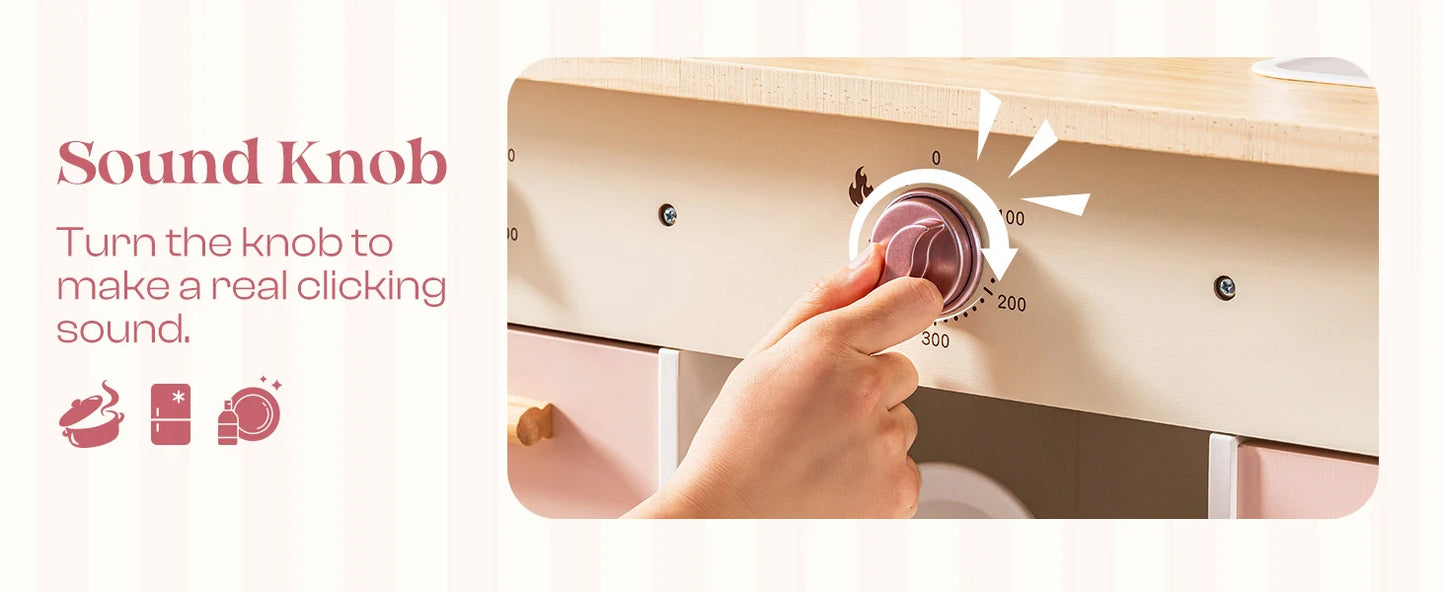 Kids Wooden Corner Kitchen Playset