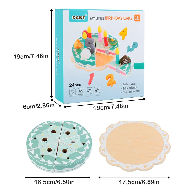 Children’s Wooden Simulation Birthday Cake Toy