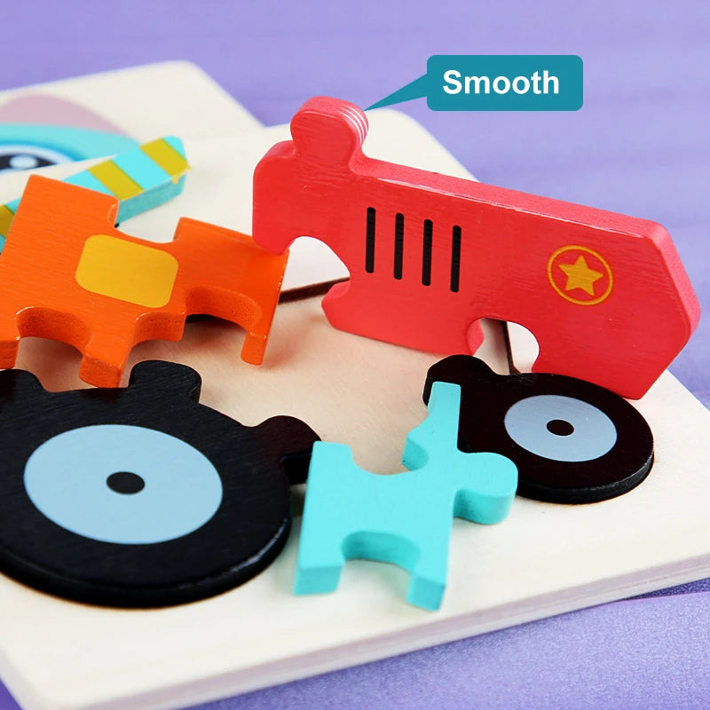 Kids Wooden Toys 3D Wood Puzzle.