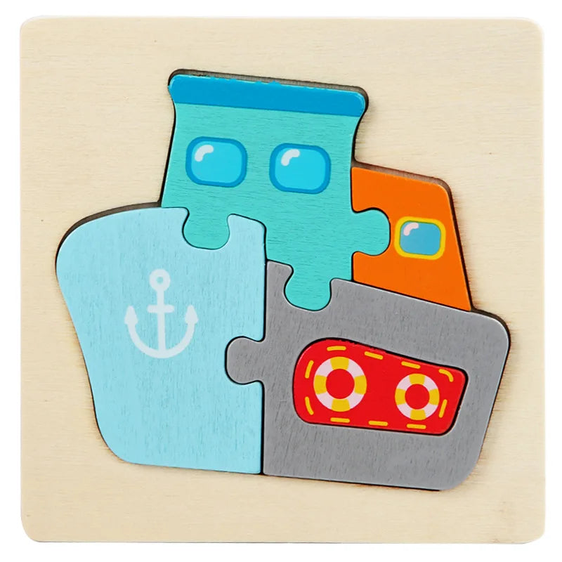 Kids Wooden Toys 3D Wood Puzzle.