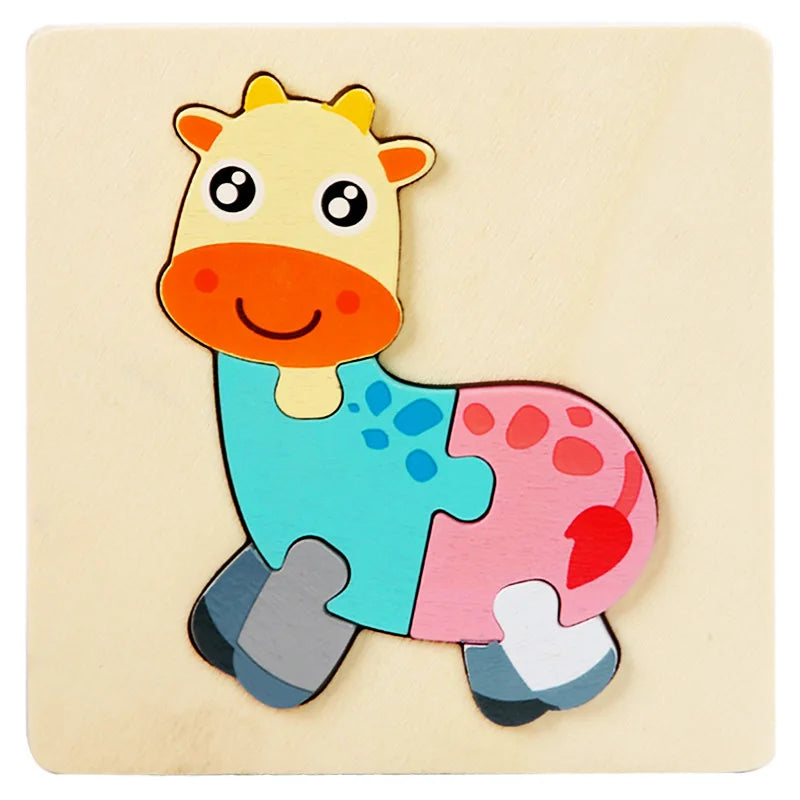 Kids Wooden Toys 3D Wood Puzzle.