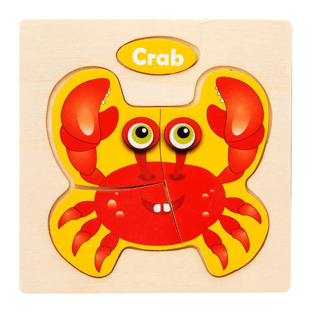 Kids Wooden Toys 3D Wood Puzzle.