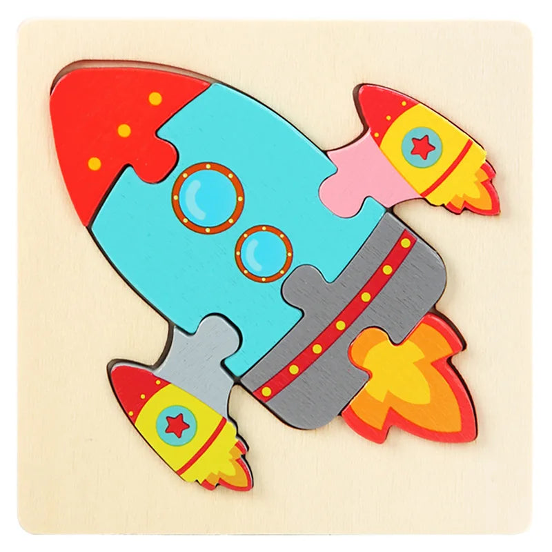Kids Wooden Toys 3D Wood Puzzle.