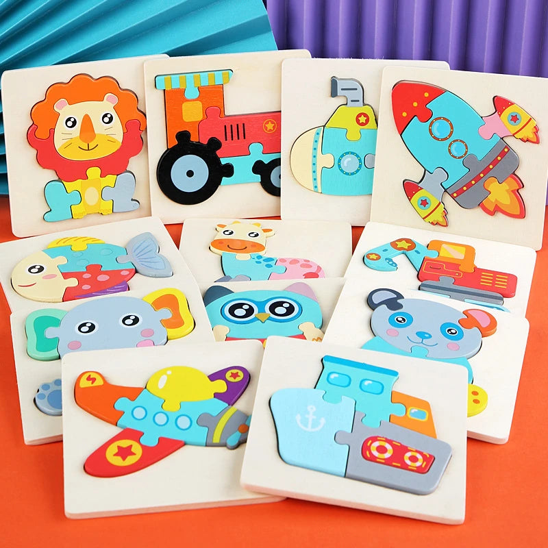 Kids Wooden Toys 3D Wood Puzzle.
