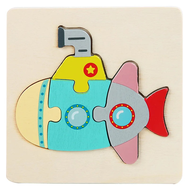 Kids Wooden Toys 3D Wood Puzzle.