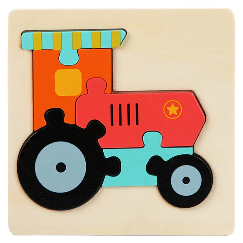 Kids Wooden Toys 3D Wood Puzzle.