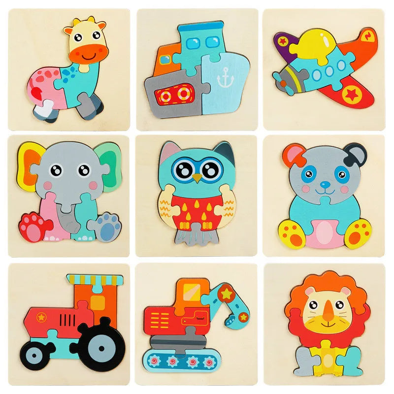 Kids Wooden Toys 3D Wood Puzzle.