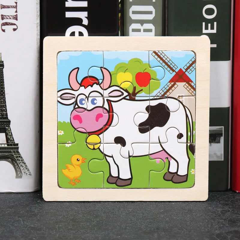 Wooden 3D Puzzle Jigsaw for Children Baby.