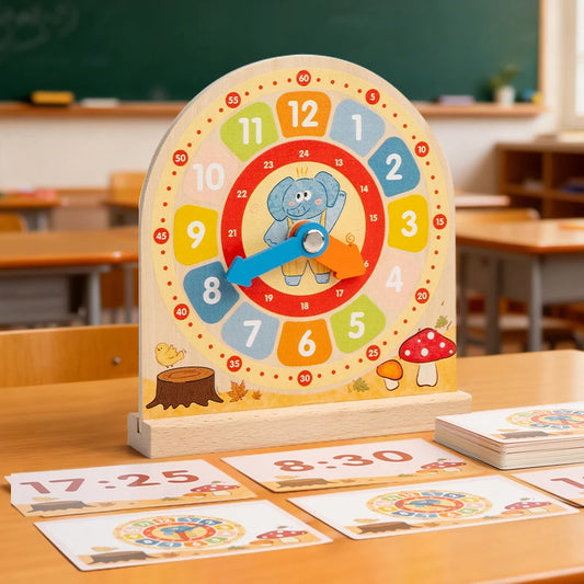 Wooden digital clock teaching aids clock models puzzle children's understanding of learning time toys