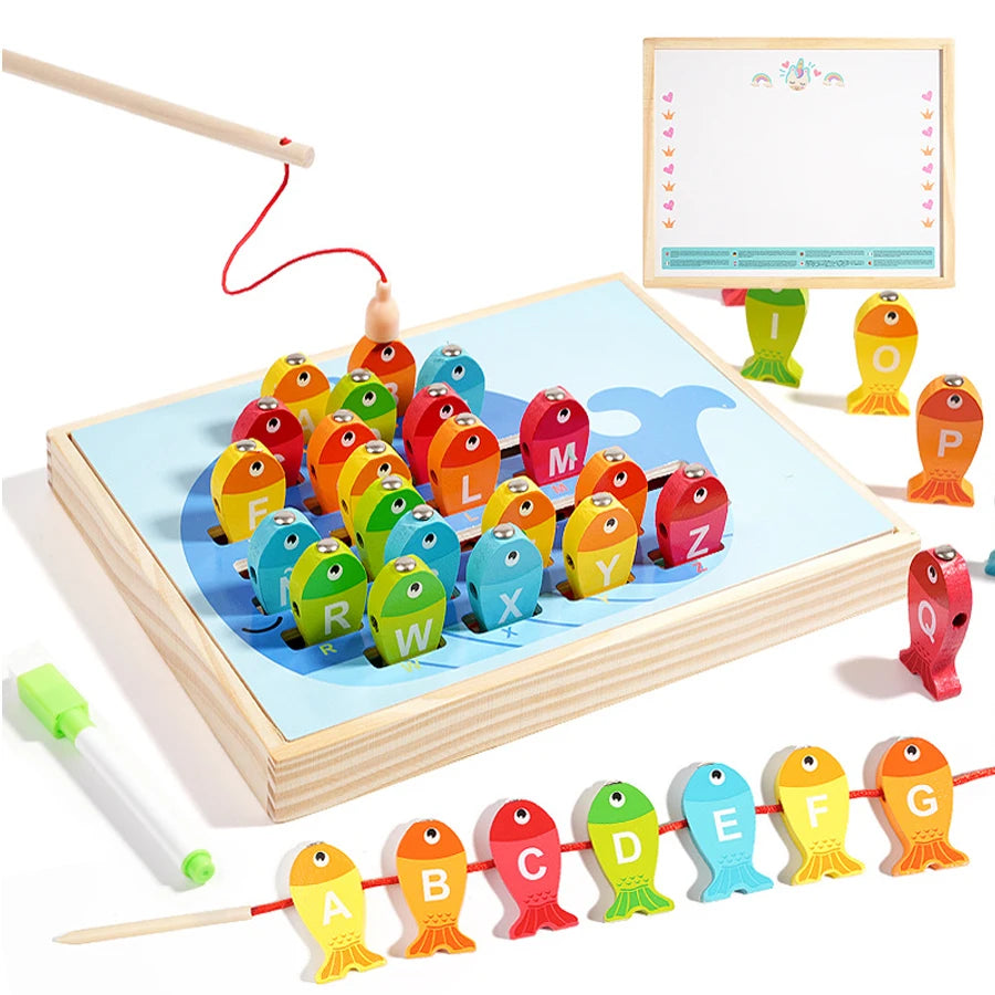 Wooden Fishing Game for Kids Toys Multifunctional.