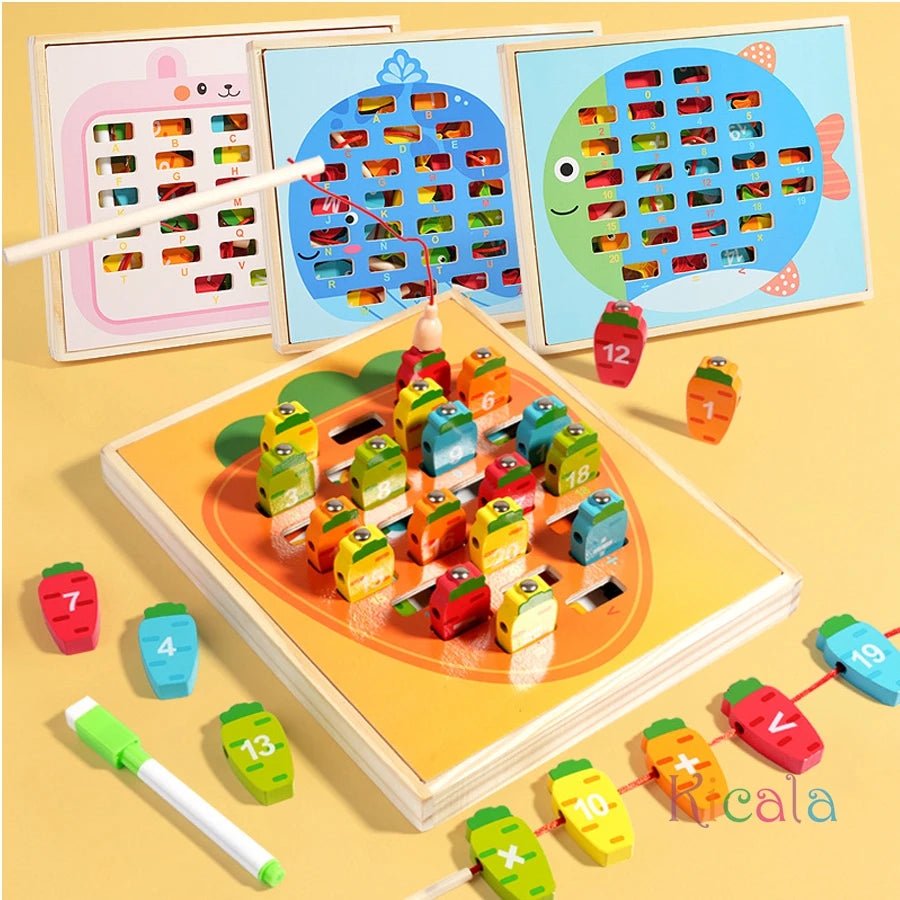 Wooden Fishing Game for Kids Toys Multifunctional.