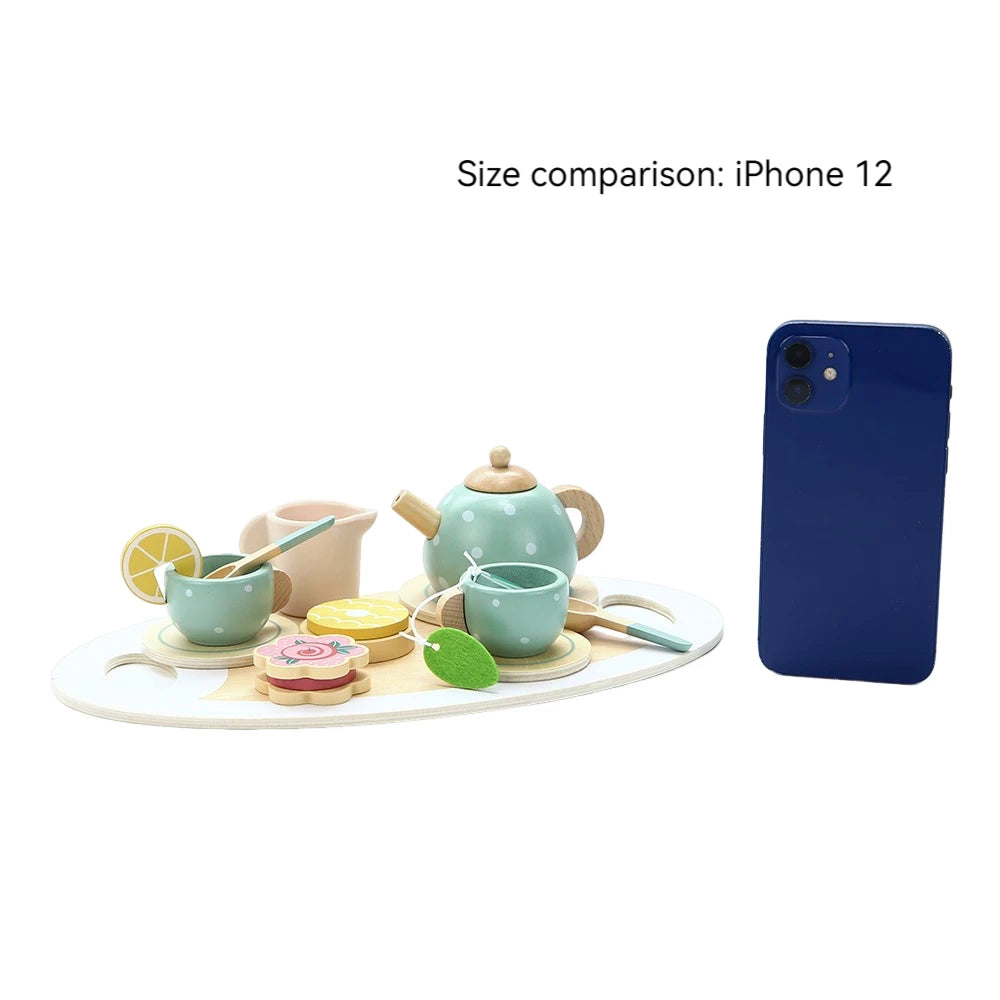 Wooden Children Simulation Afternoon Tea Set Toy.