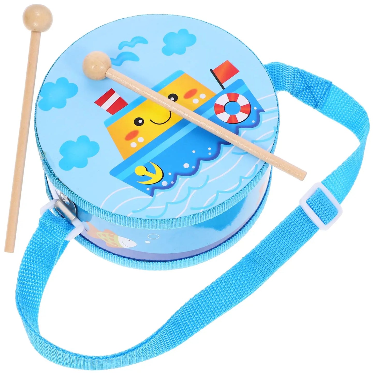 Cartoon Children Drum Instrument Kids Wooden.