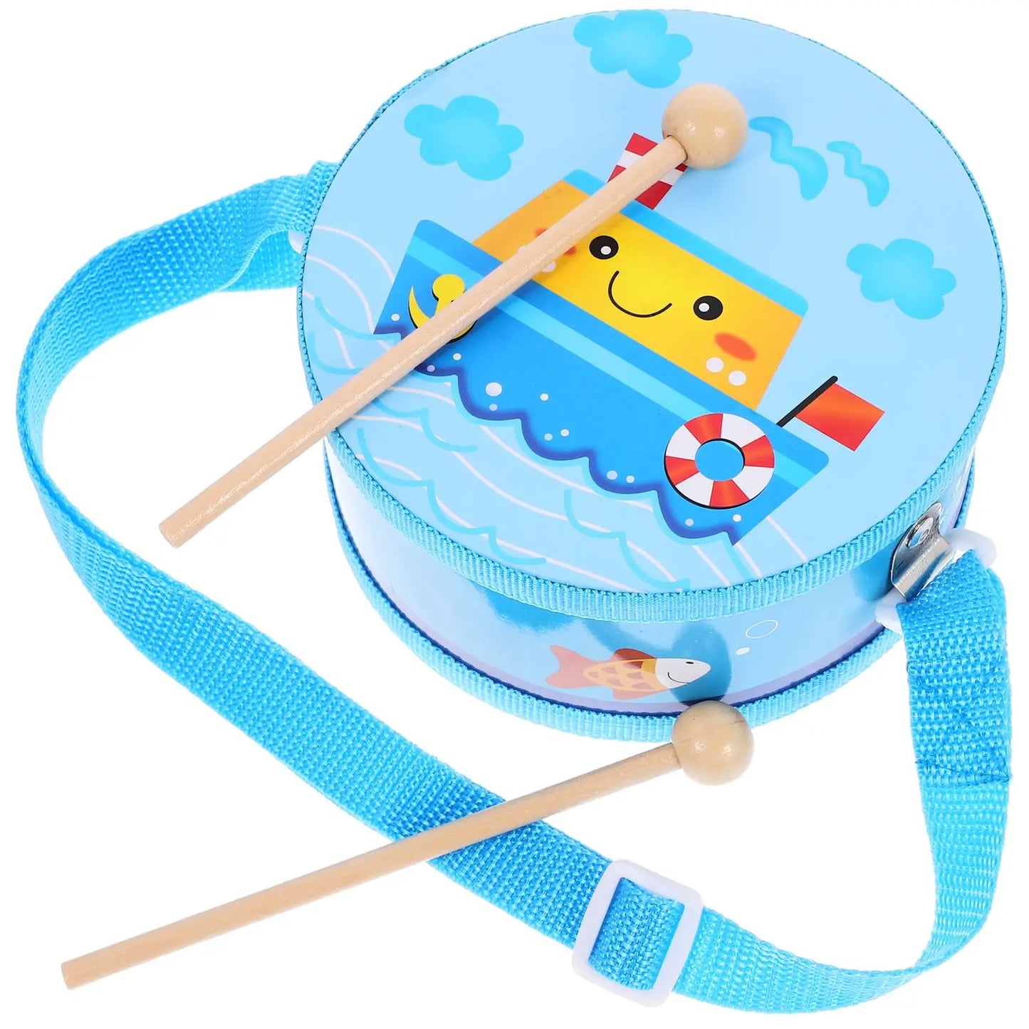 Cartoon Children Drum Instrument Kids Wooden.