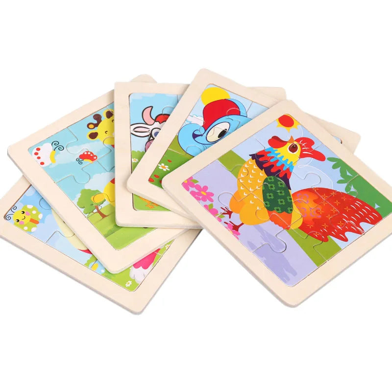 Wooden 3D Puzzle Jigsaw for Children Baby.
