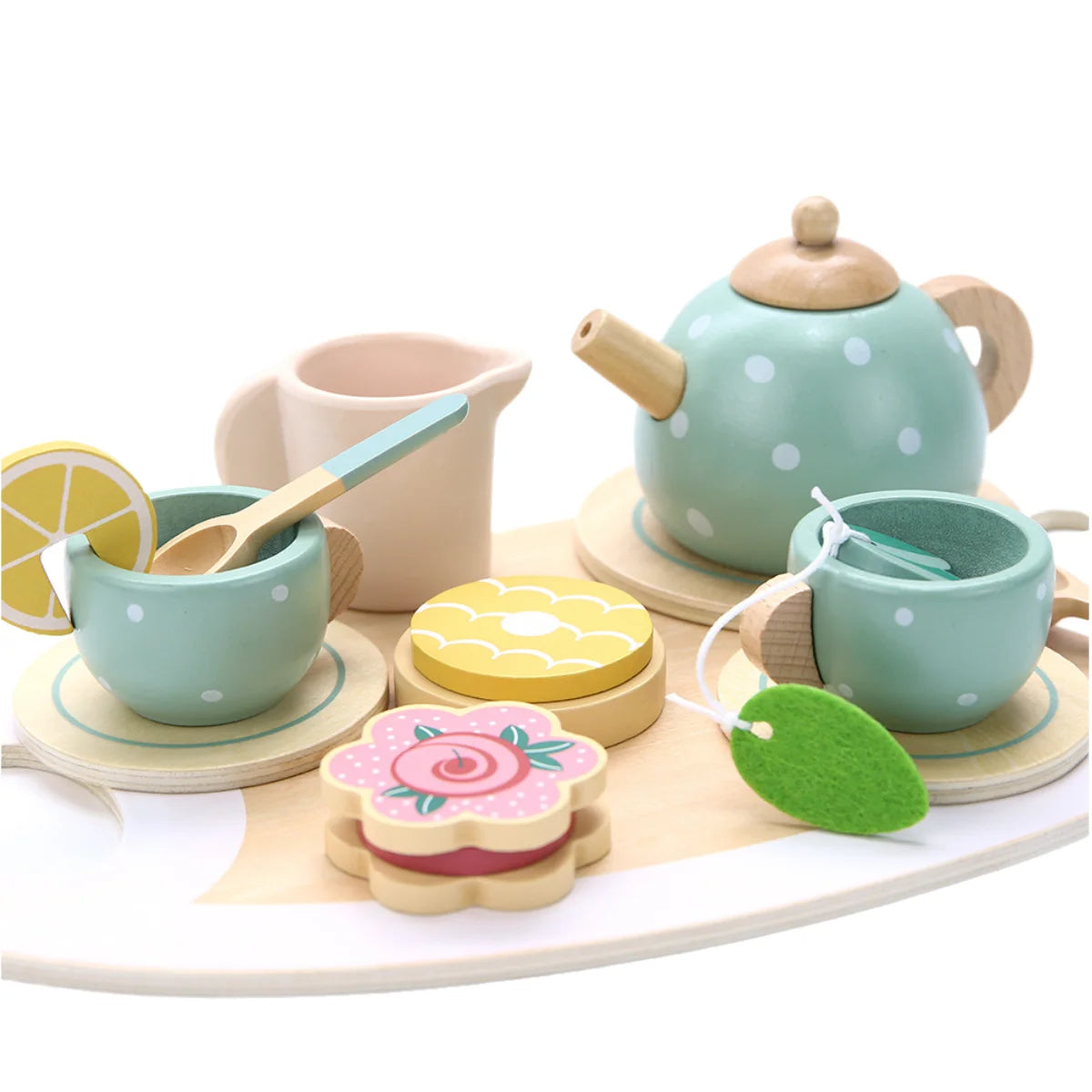 Wooden Children Simulation Afternoon Tea Set Toy.