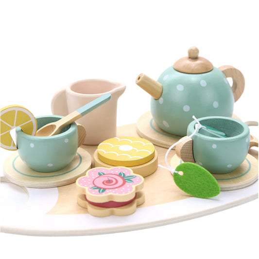 Wooden Children Simulation Afternoon Tea Set Toy.