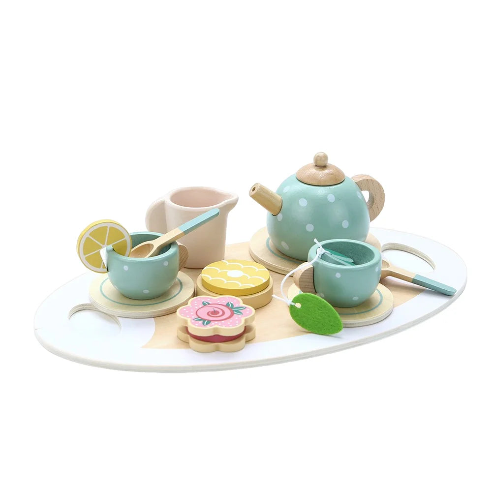 Wooden Children Simulation Afternoon Tea Set Toy.