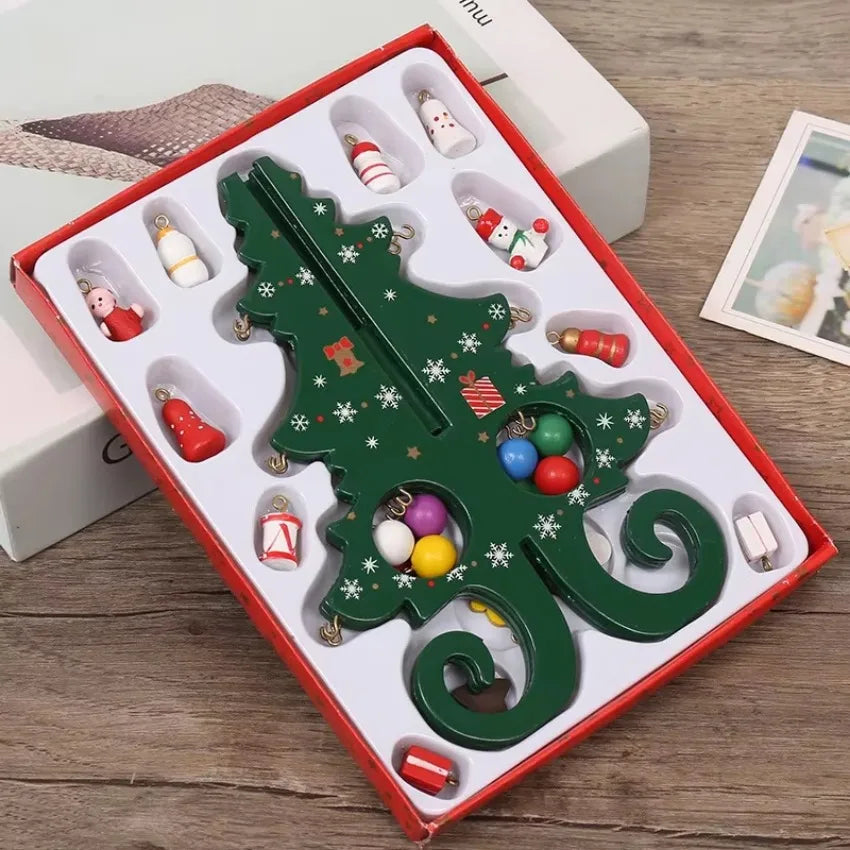 Wooden Christmas Tree Decorations Christmas Ornaments Home Desktop Party Christmas Decor.