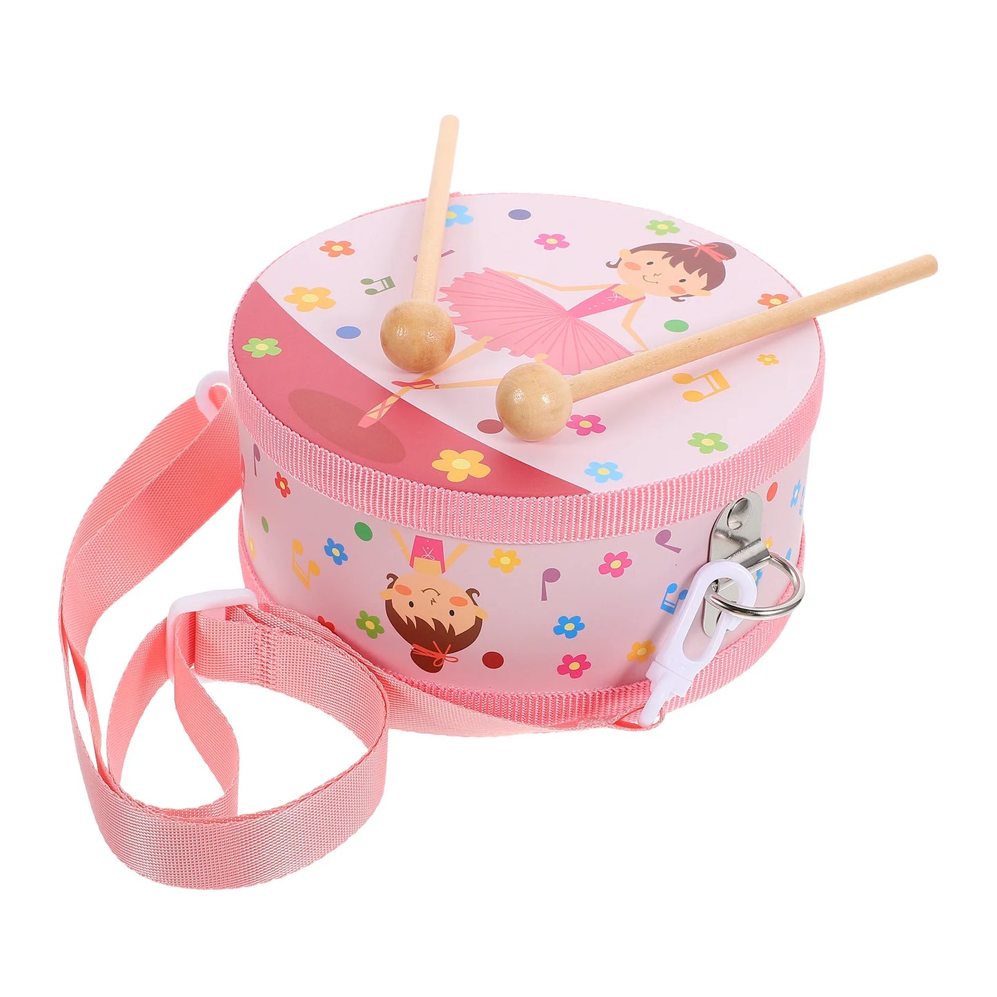 Cartoon Children Drum Instrument Kids Wooden.