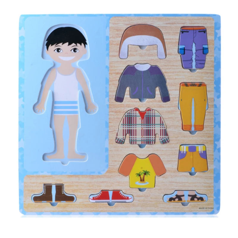 Wooden Children Dress-Up Puzzle/UIKKM