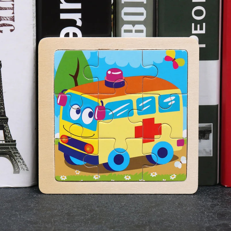 Wooden 3D Puzzle Jigsaw for Children Baby.