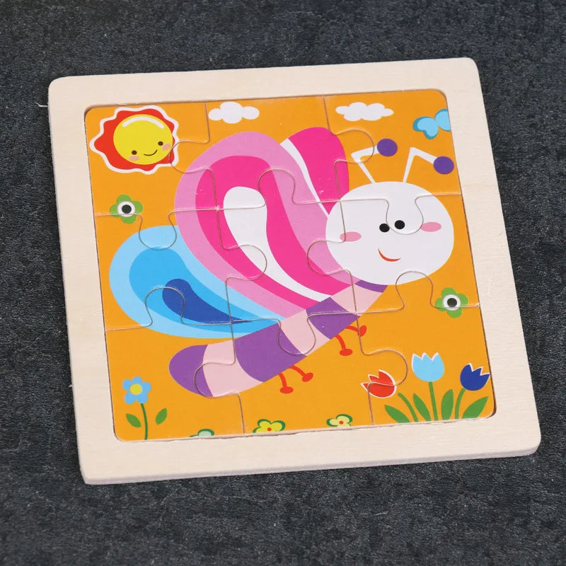 Wooden 3D Puzzle Jigsaw for Children Baby.