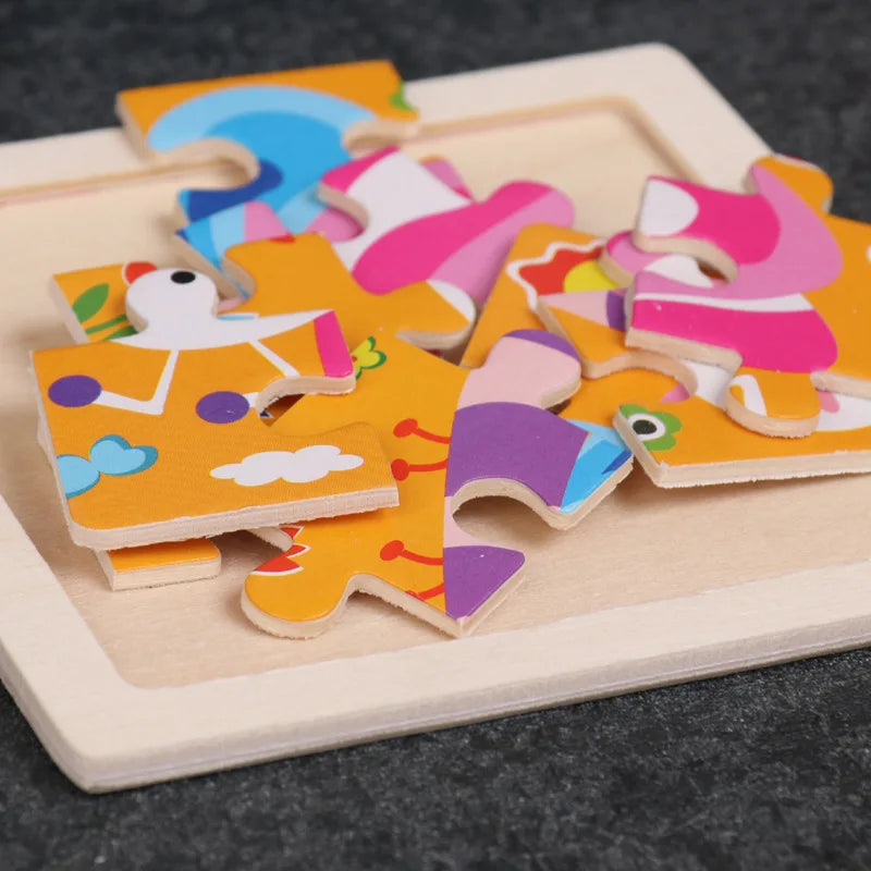 Wooden 3D Puzzle Jigsaw for Children Baby.