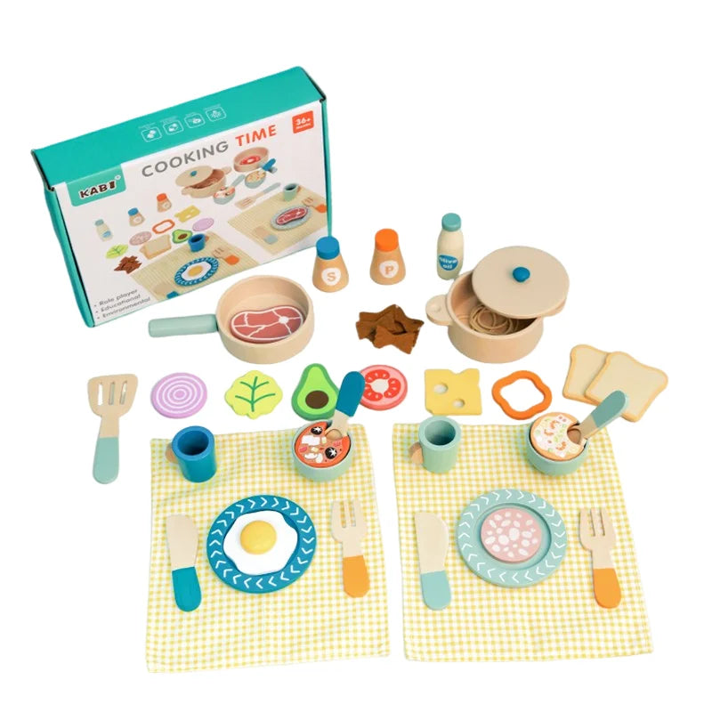 Wooden children's simulation kitchen toys