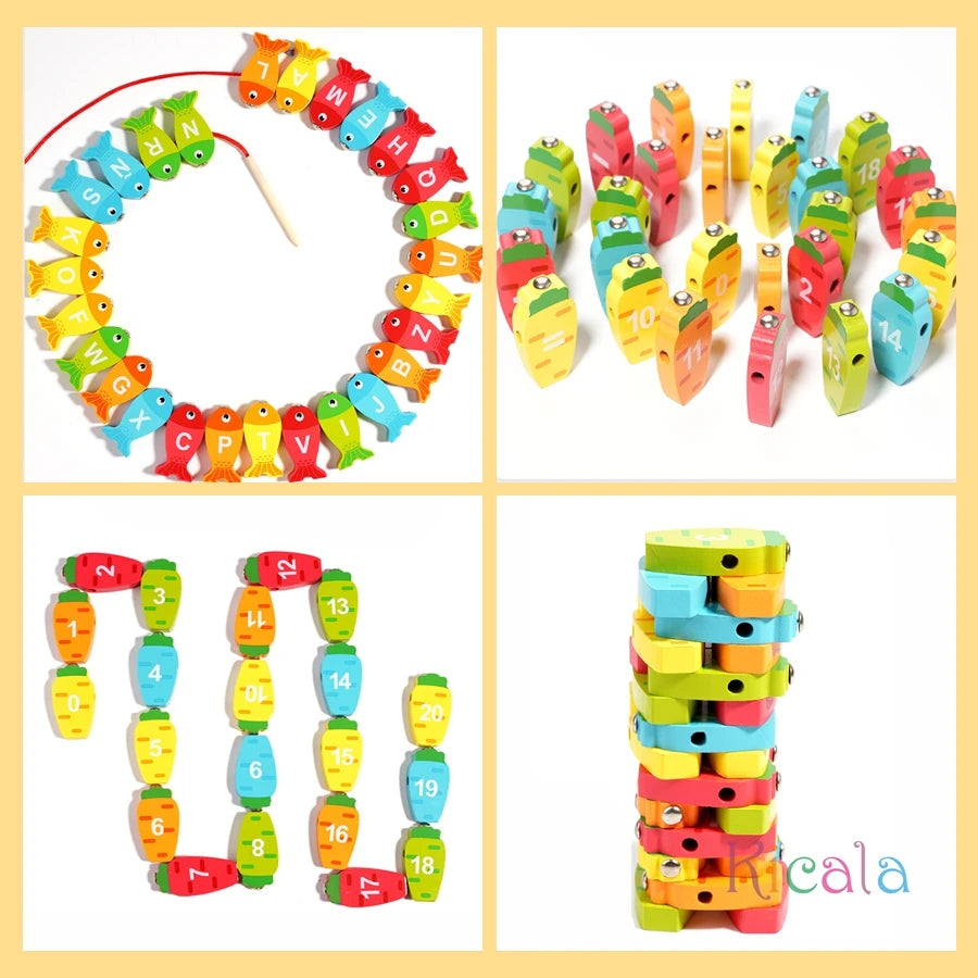 Wooden Fishing Game for Kids Toys Multifunctional.