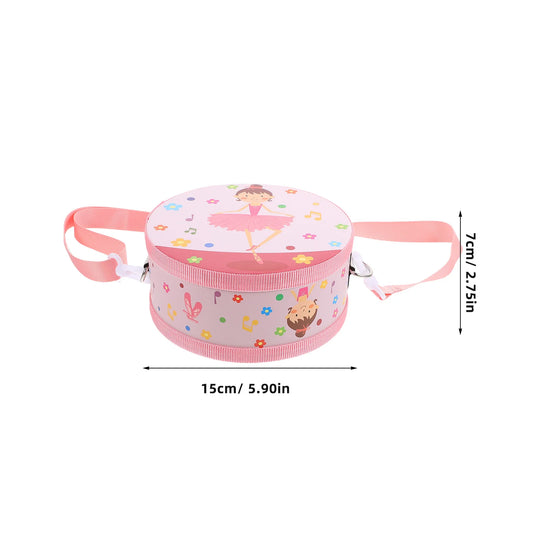 Cartoon Children Drum Instrument Kids Wooden.