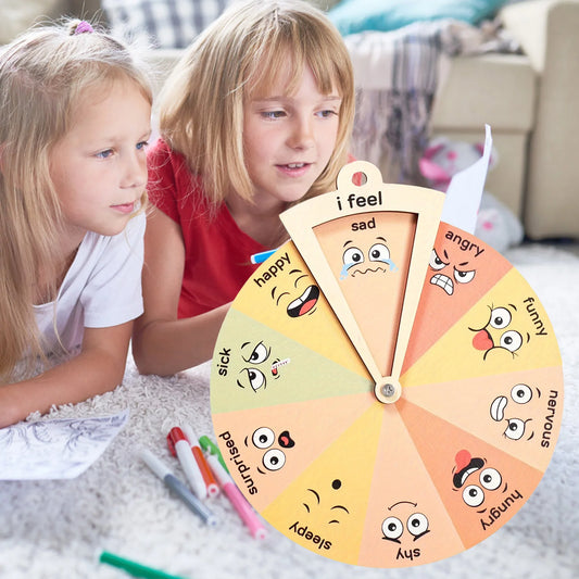 Wooden Children's Feelings  Emotional Board  Wheel Educational Classroom Decorations Emotions Crafts Suitable for Home School