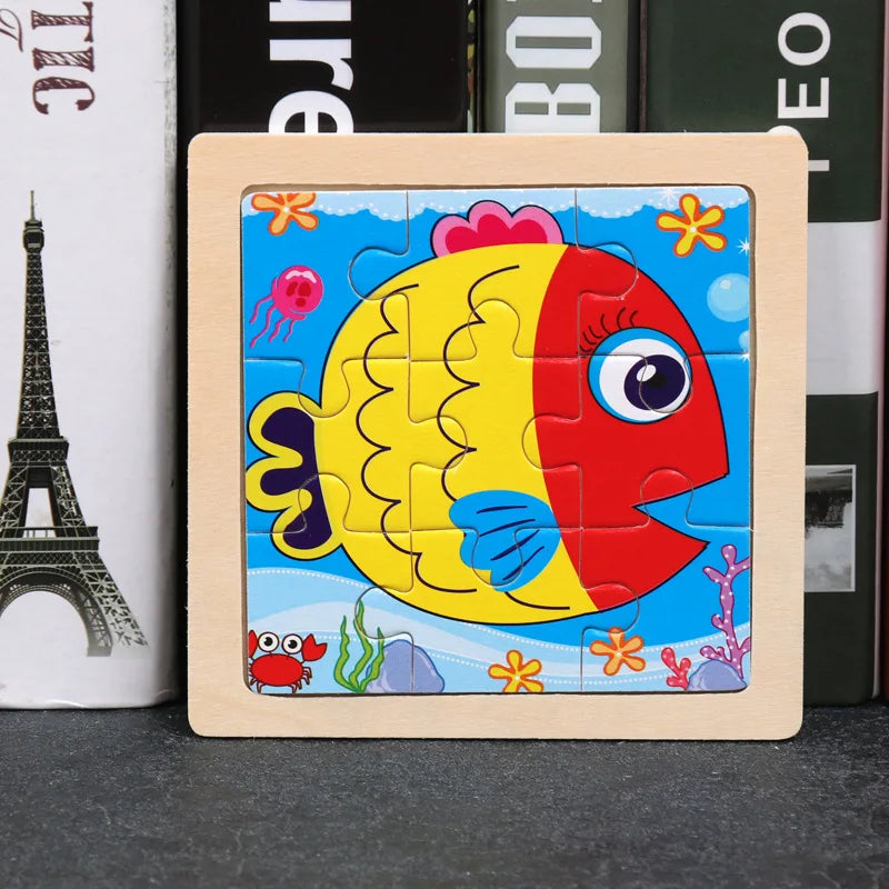 Wooden 3D Puzzle Jigsaw for Children Baby.