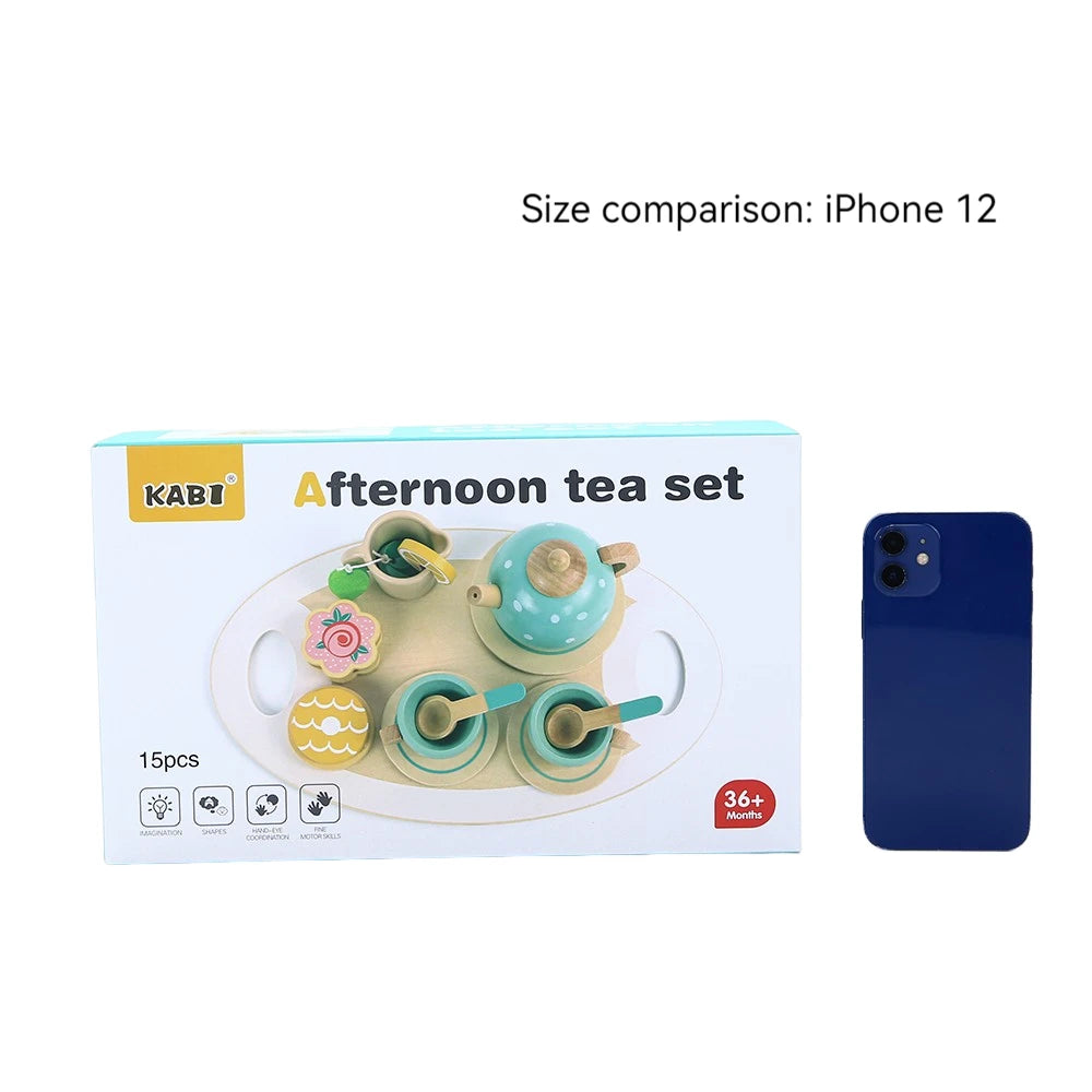 Wooden Children Simulation Afternoon Tea Set Toy.