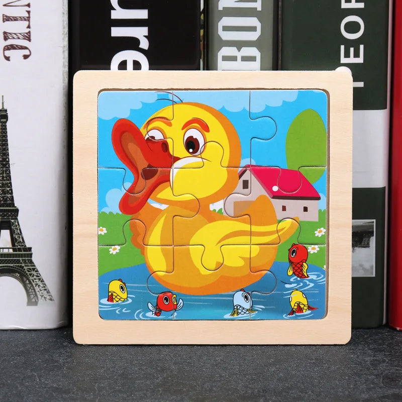 Wooden 3D Puzzle Jigsaw for Children Baby.