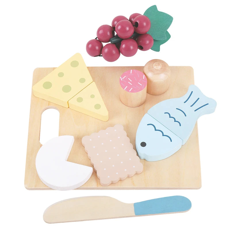 🍔 All-in-One Wooden American Food Pretend Play Set